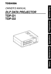 DLP Data Projector TDP-D1 TDPD-2 User`s Manual