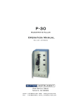 P-30 Operation Manual - Sutter Instrument Company