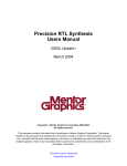 Precision RTL Synthesis Users Manual