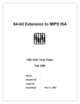 64-bit Extension to MIPS ISA
