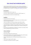 User manual and installation guide