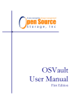 OSVault User Manual - Open Source Storage
