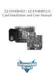 EZ-ETHERNET / EZ-ETHERPLUS Card Installation and User Manual