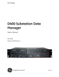 994-0089 D400 Substation Data Manager User`s Manual.book
