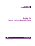 Kaleido-X16 Installation Manual