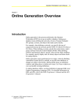 Operator Workstation User`s Manual: Online Generation Overview