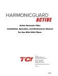 Active Harmonic Filter Installation, Operation, and