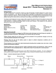 User Manual and Instructions Model RRC² - Rocket