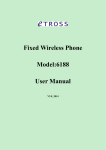 Fixed Wireless Phone Model:6188 User Manual