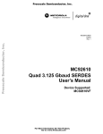 MC92610 Quad 3.125 Gbaud SERDES User`s Manual