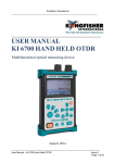 User Manual KI 6700 Hand Held OTDR
