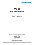 FFM100 Fuel Flow Monitor User`s Manual