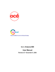 Océ | Arizona 600 User Manual - Oce Display Graphics Systems Inc.