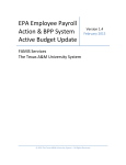 EPA Employee Payroll Action & BPP System Active Budget Update