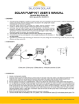 SOLAR PUMP KIT USER`S MANUAL