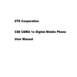 ZTE Corporation C88 CDMA 1x Digital Mobile Phone User Manual