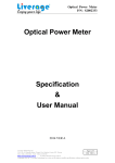 Optical Power Meter Specification & User Manual