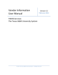 Vendor Information User Manual - The Texas A&M University System