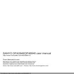 SANYO DP42848/DP46848 user manual