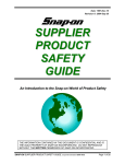 SUPPLIER PRODUCT SAFETY GUIDE - Snap-on
