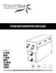 Steam Spa Generator Manual and User Guide