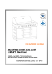 Stainless Steel Gas Grill USER`S MANUAL