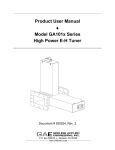Product User Manual Model GA101x Series High Power E