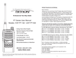 PT Series User Manual Models: VHF PT-150 • UHF PT-450