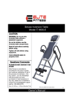 Deluxe Inversion Table Model IT 9600-E Owner`s Manual