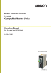 CJ-series CompoNet Master Units Operation Manual for NJ