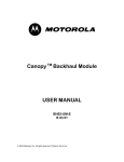 CanopyTM Backhaul Module USER MANUAL BH02