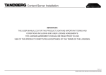 Cisco (Tandberg) Content Server Installation Sheet