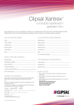 Clipsal Xantrex, Extended Warranty application form, 23814