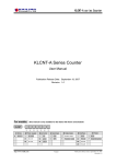 KLCNT-A series Counter User Manual 20070919