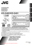JVC KD-G402 Car Radio OWNER`S MANUAL Operating Instructions
