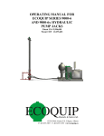 OPERATING MANUAL FOR ECOQUIP SERIES 9000