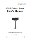 CD210 Customer Display User`s Manual