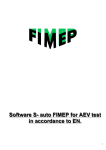 Software S- auto FIMEP for AEV test in accordance to EN.