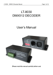 LT-8030 DMX512 DECODER User`s Manual