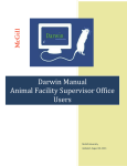 Darwin Manual Animal Facility Supervisor Office