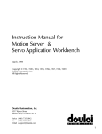 Instruction Manual for Motion Server and Servo Application