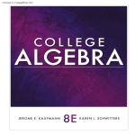 College Algebra (Kaufmann), 8th ed.