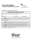 Thor Gas Griddle Installation and Operation Instructions