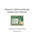 Gleaners` Online Ordering System User Manual