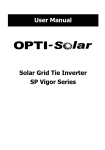 Solar Grid Tie Inverter SP Vigor Series User Manual - OPTI