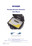 PF440IP Portable Clamp On Ultrasonic Flow Meter User Manual