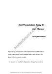 Acid Phosphatase Assay Kit User Manual Catalog