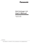 Panasonic Web Datalogger Unit User`s Manual