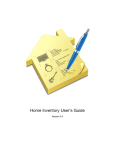 Home Inventory User`s Guide