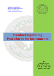 Standard Operating Procedure for Instruments